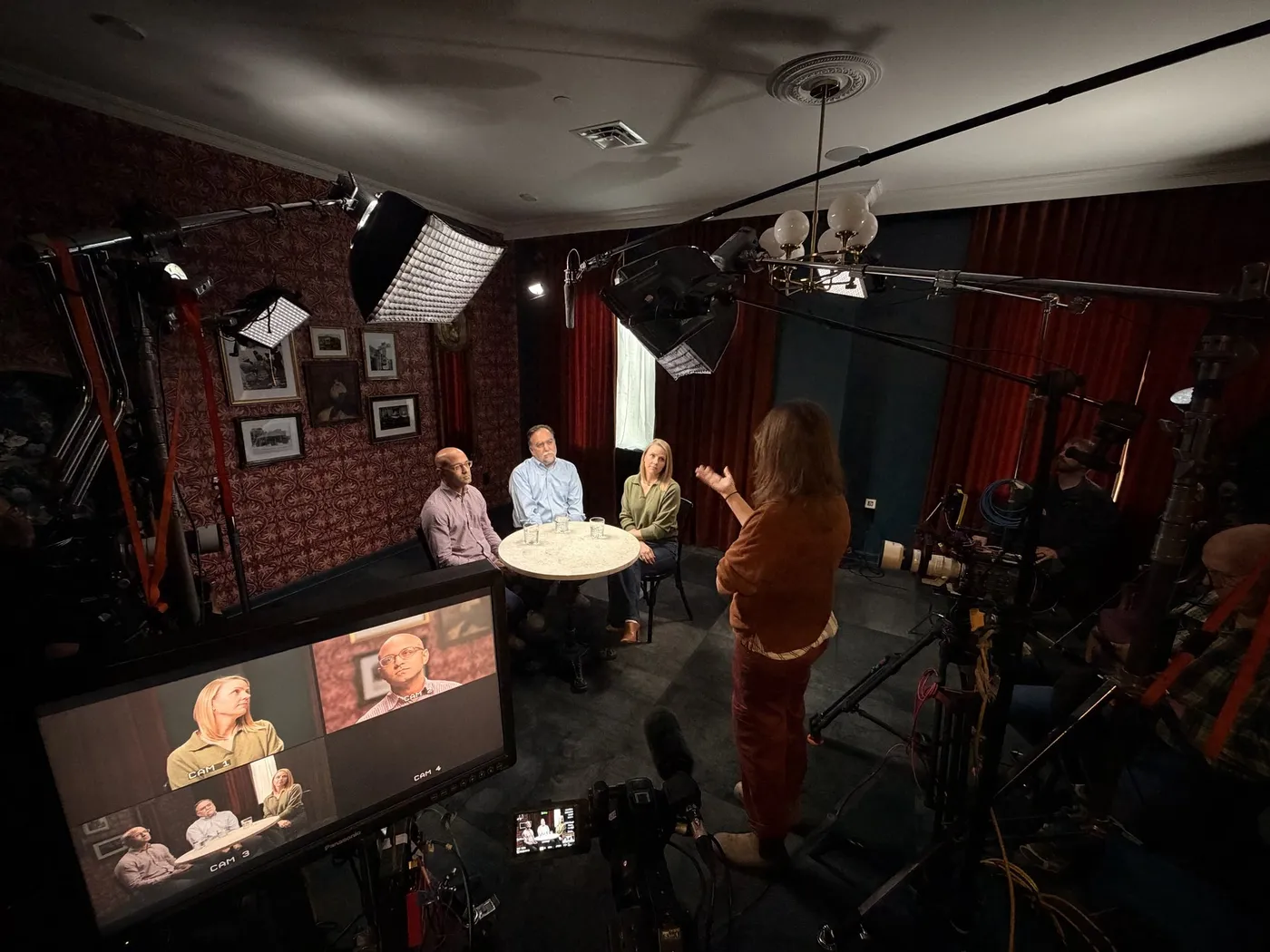 The Customer Story crew directing a multi-camera testimonial shoot