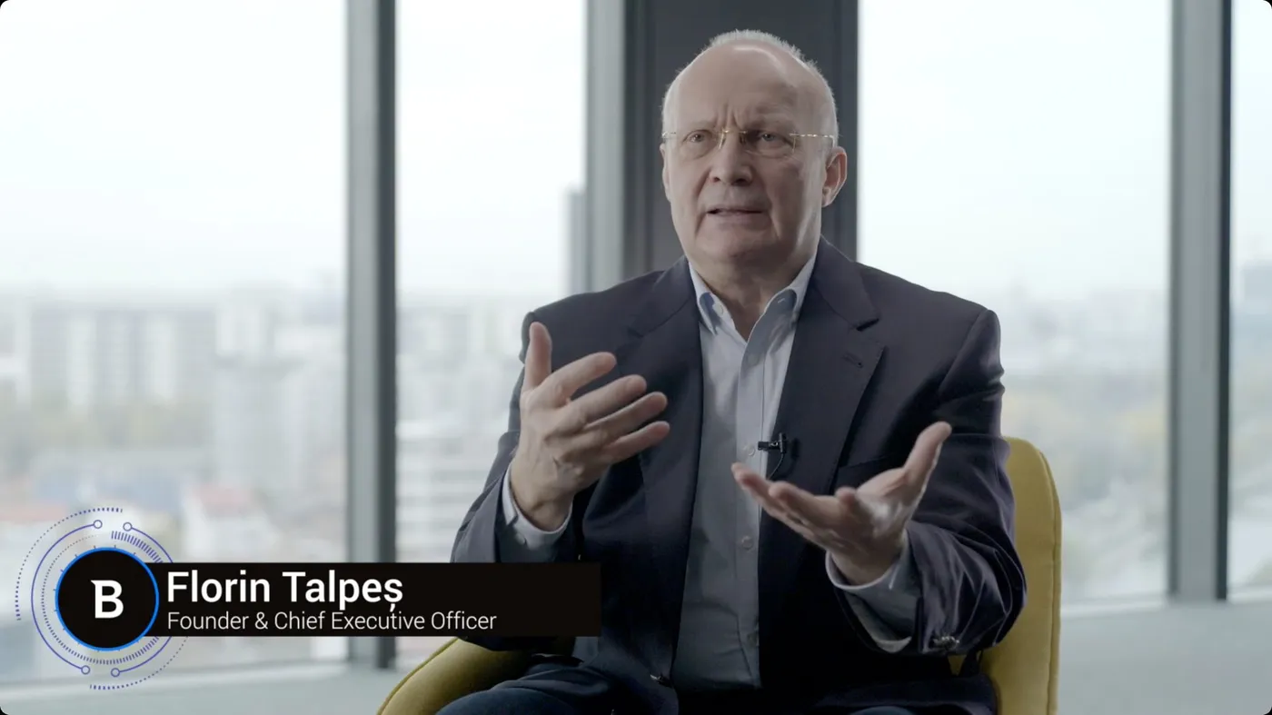 Executive being interviewed on camera for a testimonial video
