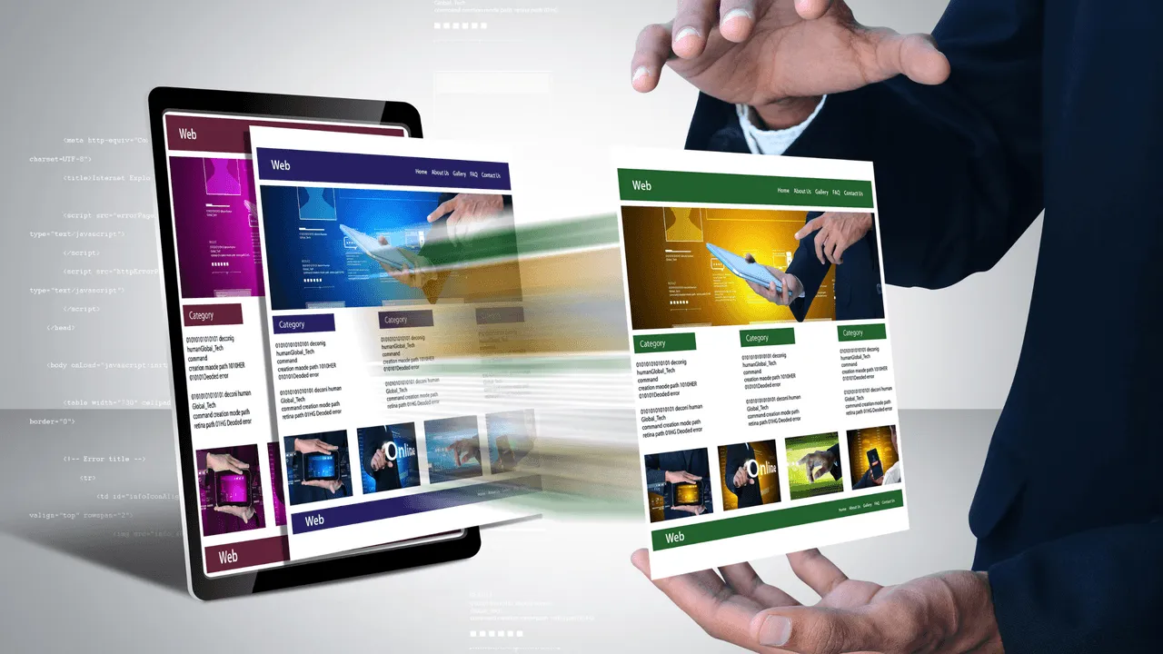 A responsive business website displayed across desktop, tablet, and mobile devices