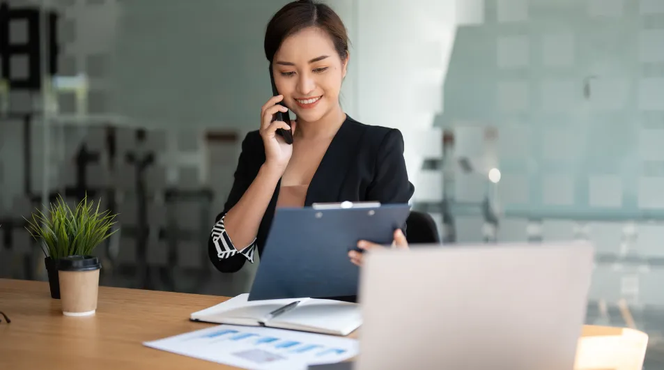 A personalized follow-up call with a customer