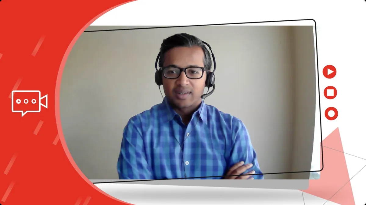 A customer on camera during a remote testimonial session